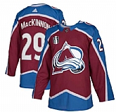 Avalanche 29 Nathan MacKinnon Burgundy 2022 Stanley Cup Final Patch Reverse Retro Adidas Jersey,baseball caps,new era cap wholesale,wholesale hats